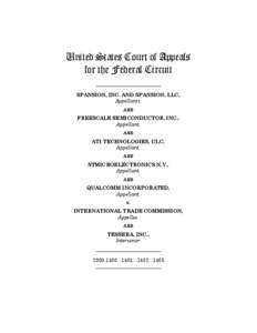 United States Court of Appeals for the Federal Circuit __________________________ SPANSION, INC. AND SPANSION, LLC, Appellants, AND