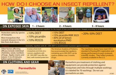 HOW DO I CHOOSE AN INSECT REPELLENT?  ON EXPOSED SKIN MOSQUITOES