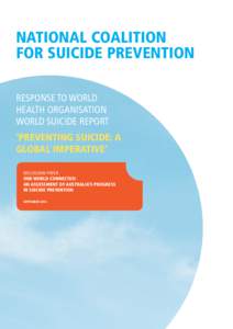 NATIONAL COALITION FOR SUICIDE PREVENTION RESPONSE TO WORLD HEALTH ORGANISATION WORLD SUICIDE REPORT ‘PREVENTING SUICIDE: A