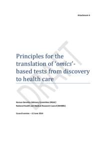 Principles for the translation of ‘omics’-based tests from discovery to health care