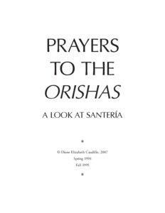 PRAYERS TO THE ORISHAS