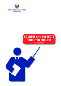 COURSES AND SUBJECTS TAUGHT IN ENGLISH a.y[removed] school of Mathematical, Physical and Natural Sciences Subjects taught in English