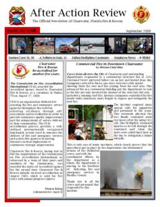 After Action Review The Official Newsletter of Clearwater, Florida Fire & Rescue Inside the AAR  September 2009