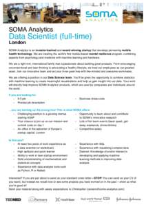    SOMA Analytics Data Scientist (full-time)