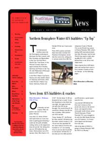 News  THE NEWSLETTER OF THE AUSTRALIAN BIATHLON ASSOCIATION