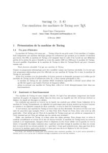 turing (vUne simulation des machines de Turing avec TEX Jean-Côme Charpentier email :  3 février 2003