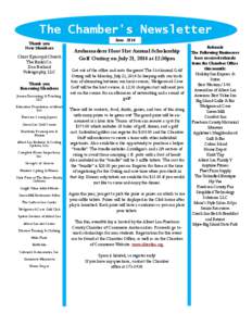 The Chamber’s Newsletter Thank you New Members Christ Episcopal Church The Bridal Co. Dan Borland