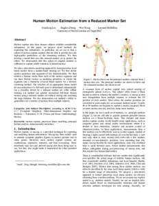 Computer animation / Motion capture / Principal component analysis / Least squares / Nonlinear dimensionality reduction / Cluster analysis / Segmentation / Statistics / Multivariate statistics / Data analysis