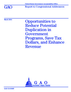 United States Government Accountability Office  GAO Report to Congressional Addressees