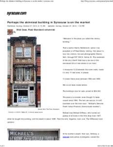 Perhaps the skinniest building in Syracuse is on the market | syracuse.com