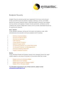 Microsoft Word - Symantec Endpoint Securityfor web 1st august07.doc