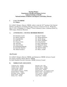 NDDK Advisory Council Minutes May 2013