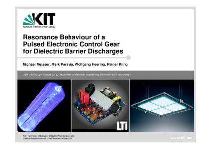 Resonance Behaviour of a Pulsed Electronic Control Gear for Dielectric Barrier Discharges