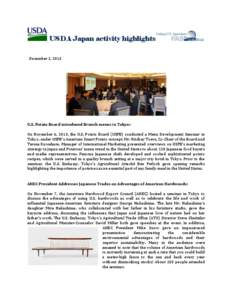 USDA Japan activity highlights December 2, 2013 U.S. Potato Board introduced Brunch menus in Tokyo: On November 6, 2013, the U.S. Potato Board (USPB) conducted a Menu Development Seminar in Tokyo, under USPB’s American