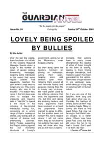 “By the people, for the people” Issue No. 04 Fortnightly  Sunday 30th October 2005