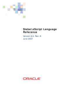 Siebel eScript Language Reference