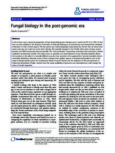 Scazzocchio Fungal Biology and Biotechnology 2014, 1:7 http://www.fungalbiolbiotech.com/contentREVIEW  Open Access