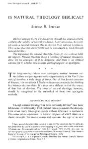 Grace Theological Journal[removed]72  IS NATURAL THEOLOGY BIBLICAL? STEPHEN  R.