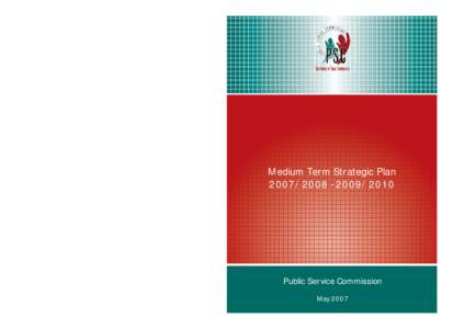 Medium Term Strategic Plan/2010 Republic of South Africa  Public Service Commission