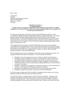 May 17, 2004 Jonathan Katz Secretary Securities and Exchange Commission File No. PCAOB[removed]Release No[removed]