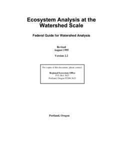 Federal Guide for Watershed Analysis  Revised August 1995 Version 2.2