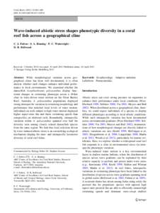 Coral Reefs:685–689 DOIs00338NOTE  Wave-induced abiotic stress shapes phenotypic diversity in a coral