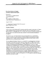 August 18, 2010 RUS Quarterly ARRA Report Broadband Initiatives Program Quarterly Program Status Report Submitted to: