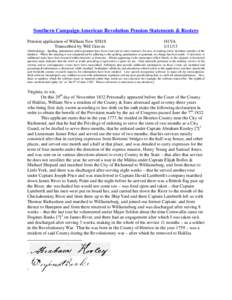 Southern Campaign American Revolution Pension Statements & Rosters Pension application of William New S5818 Transcribed by Will Graves f41VA[removed]