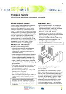 Hydronic heating (PDF) - Sustainable Energy Info