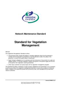 STNM001: Standard for Vegetation Management