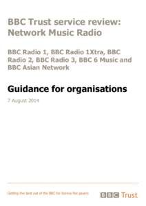 BBC Trust service review: Network Music Radio BBC Radio 1, BBC Radio 1Xtra, BBC Radio 2, BBC Radio 3, BBC 6 Music and BBC Asian Network