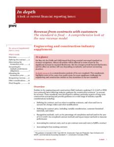 Revenue from contracts with customers The standard is final – A comprehensive look at the new revenue model No[removed]supplement) June 11, 2014
