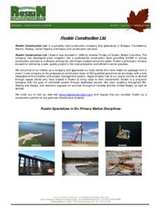 Microsoft Word - Ruskin Construction Company Introduction 2009.doc