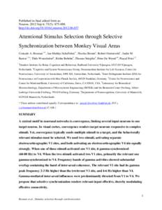 Published in final edited form as: NeuronSep 6; 75(5): http://dx.doi.orgj.neuronAttentional Stimulus Selection through Selective Synchronization between Monkey Visual Areas