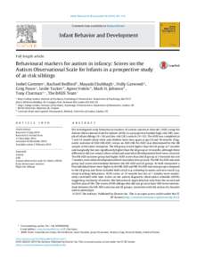 Behavioural markers for autism in infancy: Scores on the Autism Observational Scale for Infants in a prospective study of at-risk siblings