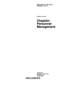 Department of the Army Pamphlet 165–17 Religious Activities  Chaplain