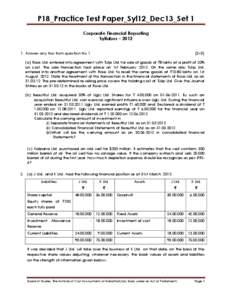 P18_Practice Test Paper_Syl12_Dec13_Set 1 Corporate Financial Reporting Syllabus – Answer any two from question No.1  [2×5]