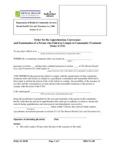 Microsoft Word - MHCTA-08 - Order for the Apprehension Conveyance and Examination[removed]07F.doc