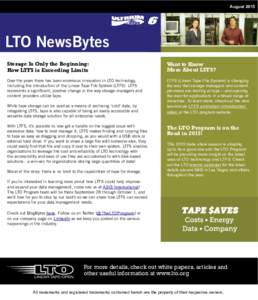 AugustLTO NewsBytes Storage Is Only the Beginning: How LTFS is Exceeding Limits