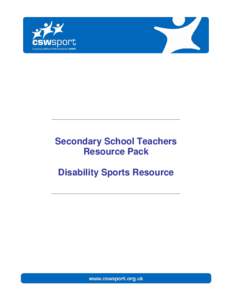 Secondary School Teachers Resource Pack