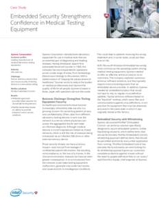 Case Study  Embedded Security Strengthens Confidence in Medical Testing Equipment