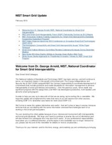 NIST Smart Grid Update February 2013   