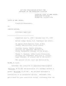 NOT FOR PUBLICATION WITHOUT THE APPROVAL OF THE APPELLATE DIVISION SUPERIOR COURT OF NEW JERSEY APPELLATE DIVISION DOCKET NO. A-2569-97T4 STATE OF NEW JERSEY,