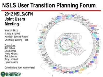 NSLS User Transition Planning Forum 2012 NSLS/CFN Joint Users Meeting May 21, 2012 1:30 to 5:30 PM