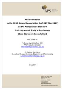 Australian Psychological Society / Mental health professionals / Australian Psychology Accreditation Council / Psychologist / Behavioural sciences / Sport psychology / International psychology / ISO 10303 / Psychology / Applied psychology / Mind