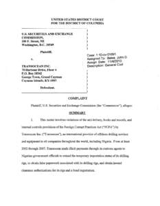 SEC Complaint: Transocean Inc.