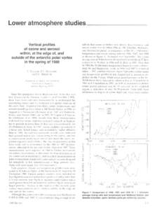 Lower atmosphere studies Vertical profiles of ozone and aerosol within, at the edge of, and