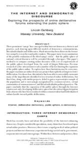 Information, Communication & Society 4:[removed]–633 THE INTERNET AND DEMOCRATIC DISCOURSE