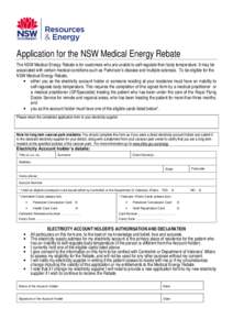 Application for Medical Energy Rebate
