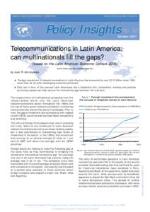 Organisation for Economic Co-operation and Development / Telecommunication / Internet access / International economics / Economics / International relations / Javier Santiso / Charles P. Oman / Broadband / 16th arrondissement of Paris / International trade